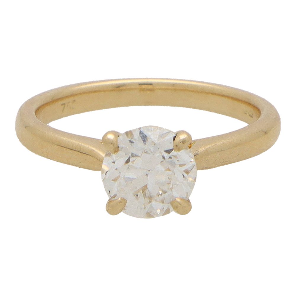 18K Vintage Old European Cut Diamond Solitaire Ring