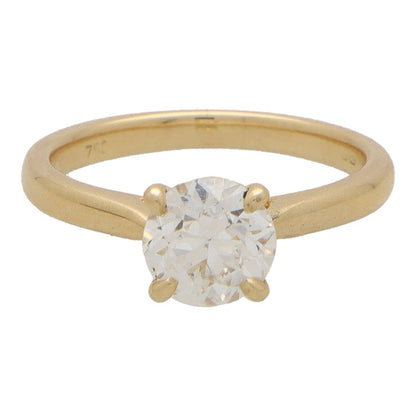 18K Vintage Old European Cut Diamond Solitaire Ring