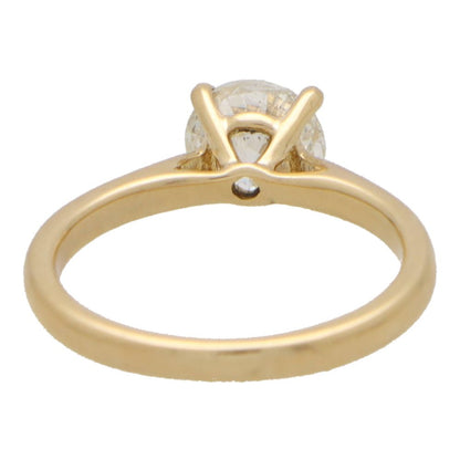 Vintage Old European Cut Diamond Solitaire 18K Ring