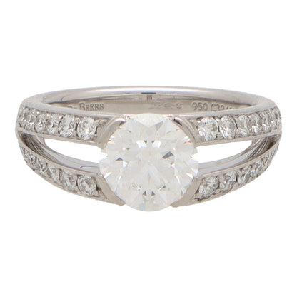 De Beers Vintage GIA Certified Annabel Diamond Platinum Ring