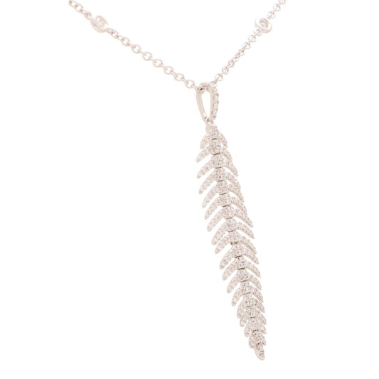 0.48ct Articulated Diamond Feather Necklace in 18ct White Gold
