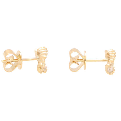 0.45ct Baguette Cut Diamond Leaf Earrings in 18ct Yellow Gold