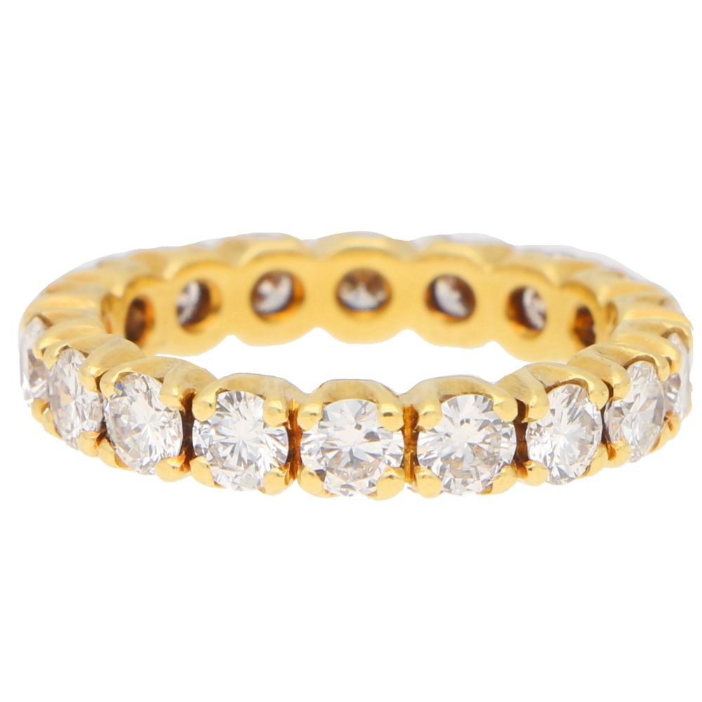 A diamond full eternity gold ring.