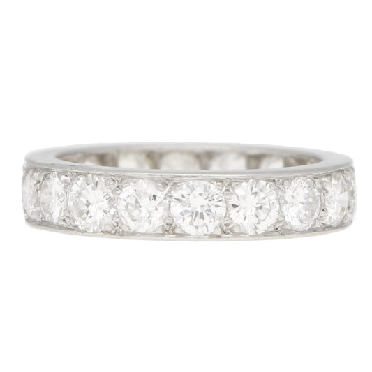 Round Brilliant Cut Diamond Full Eternity Ring in 18ct White Gold