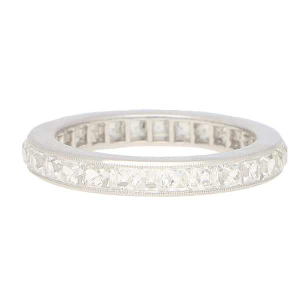 Calibre French Cut Diamond Eternity Ring in Platinum
