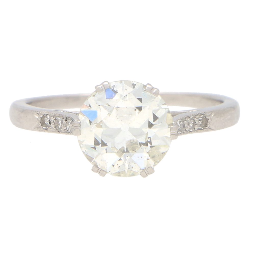 Antique Art Deco 1.85ct Old European Cut Diamond Solitaire