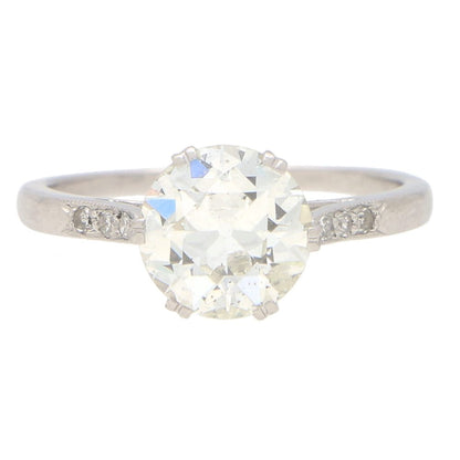 Antique Art Deco 1.85ct Old European Cut Diamond Solitaire