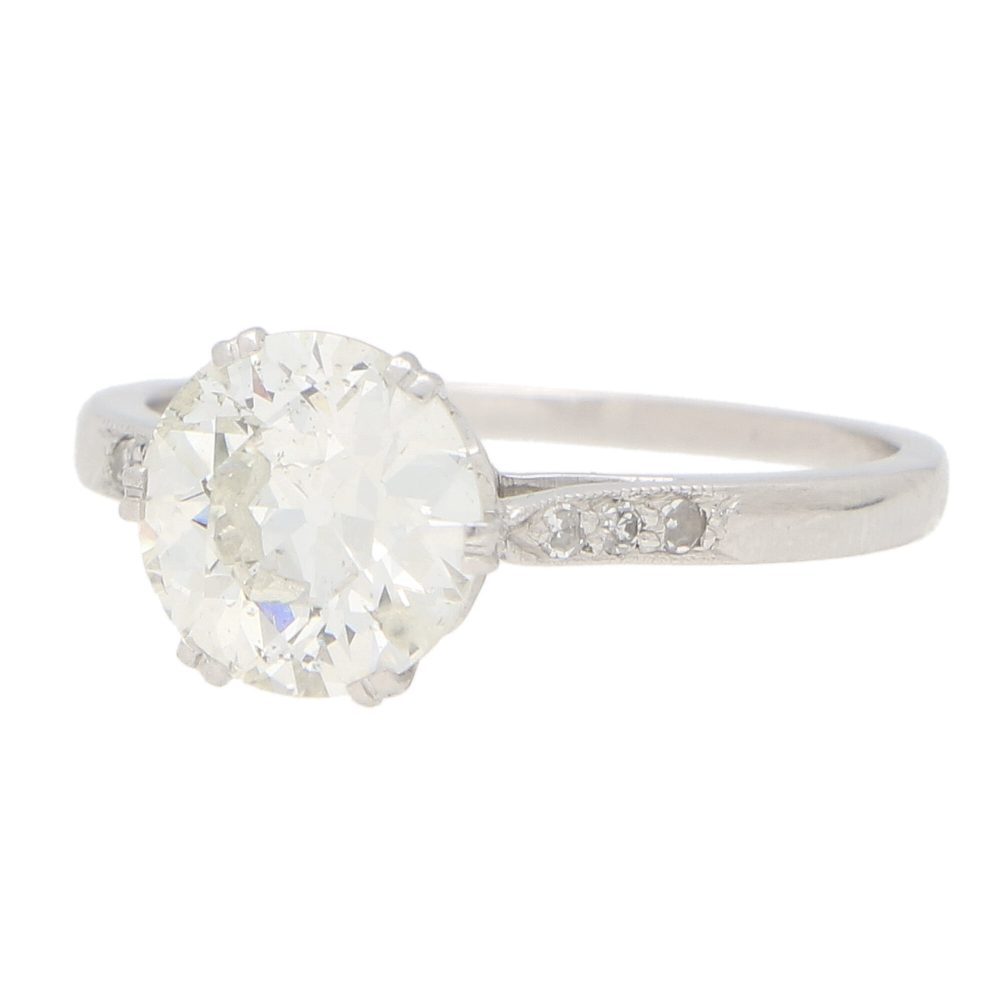 Antique Art Deco 1.85ct Old European Cut Diamond Solitaire