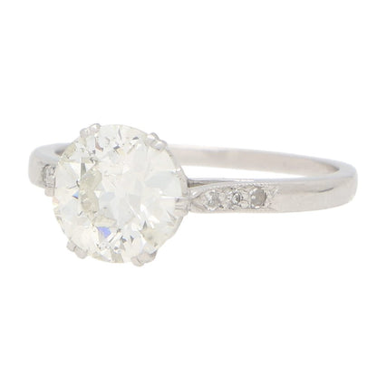 Antique Art Deco 1.85ct Old European Cut Diamond Solitaire