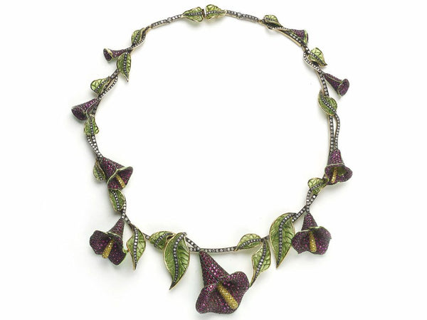 Ruby Calla Lily Necklace