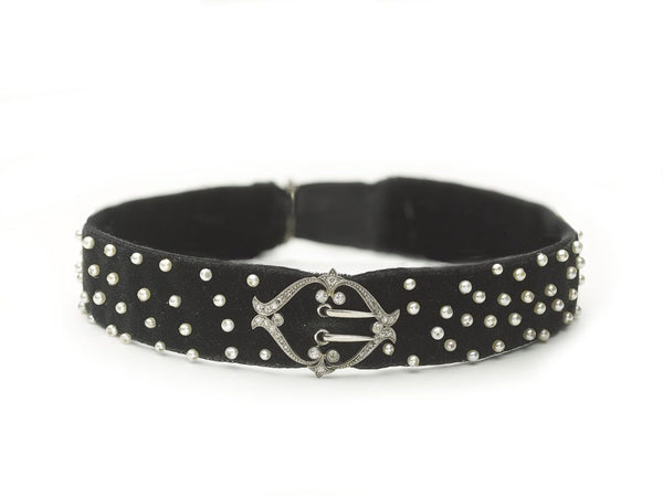 Antique Art Deco Diamond Pearl Choker Necklace