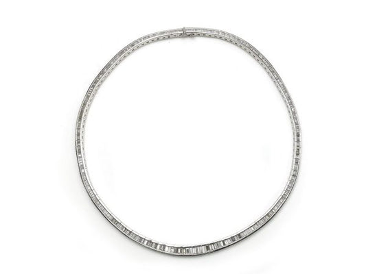 Baguette Diamond Platinum Necklace