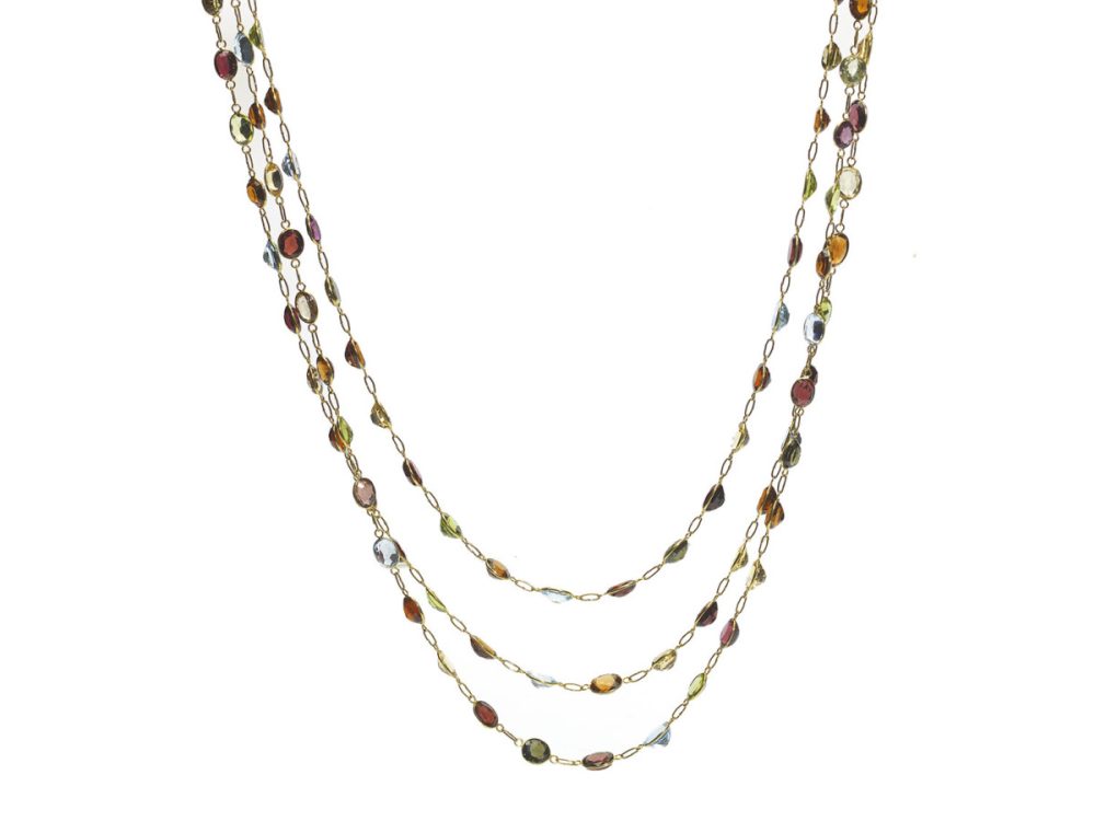 Multi Gem Set Necklace