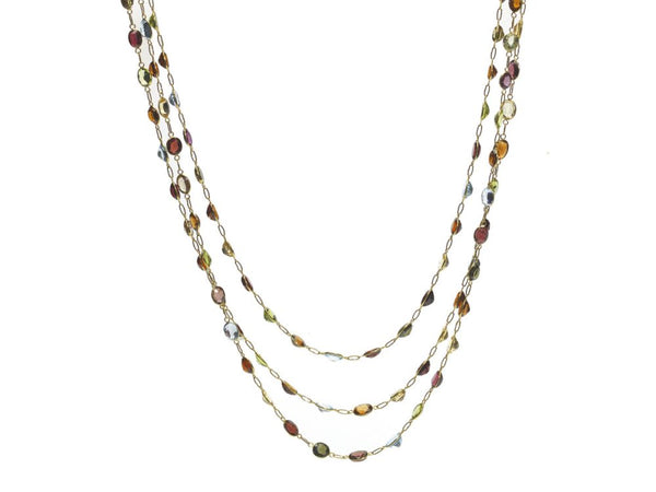 Multi Gem Set Necklace