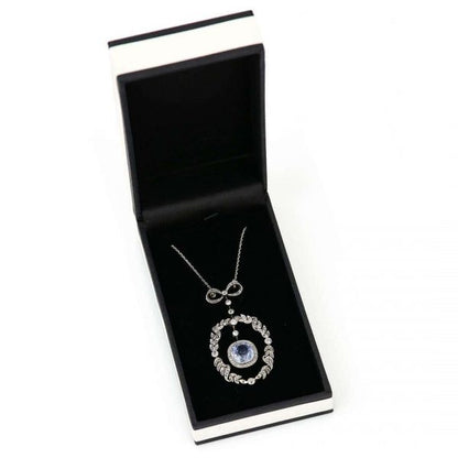 Antique Victorian 5.35ct No Treatment Cushion Cut Ceylon Sapphire and Diamond Pendant