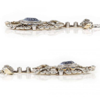 Antique Victorian 5.35ct No Treatment Cushion Cut Ceylon Sapphire and Diamond Pendant