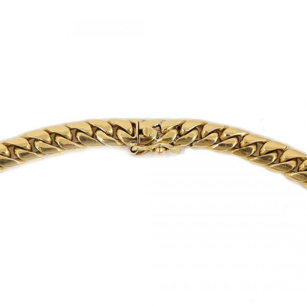 Contemporary 18ct Gold Heart Sapphire, Ruby and Diamond Curb Link Necklace