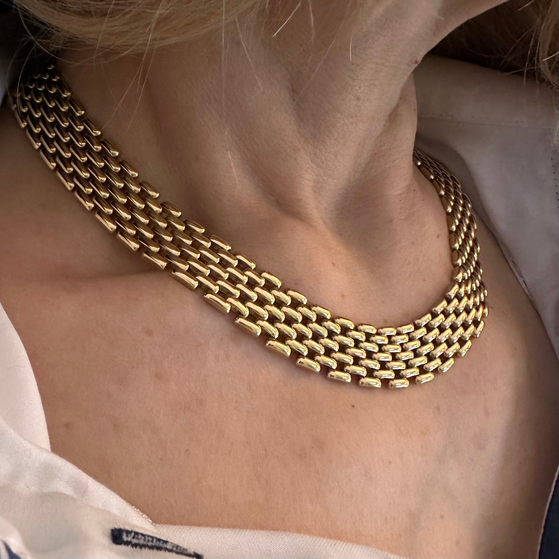 Brick Link 18ct Gold Necklace