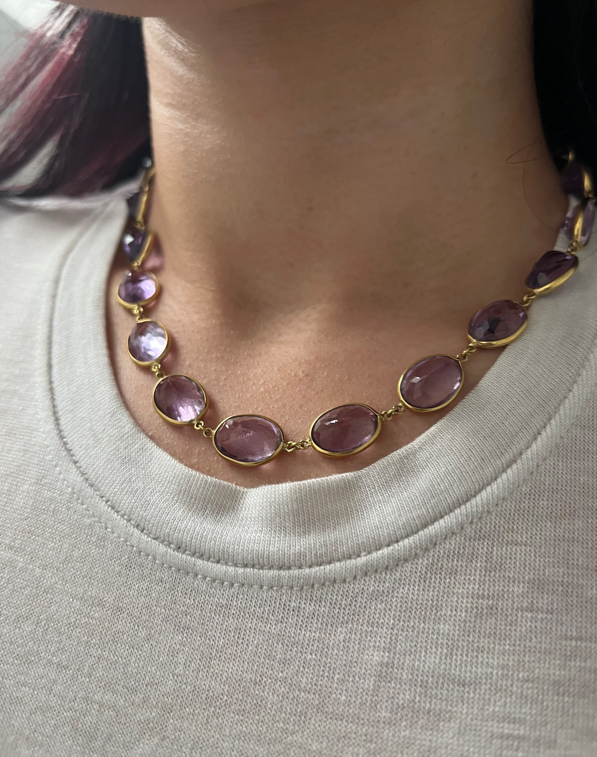 Vintage Amethyst Riviere Necklace, 250cts