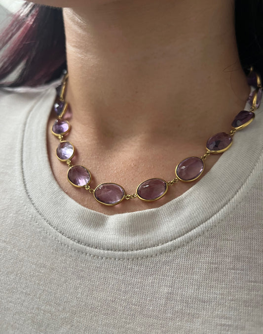 Vintage Amethyst Riviere Necklace, 250cts