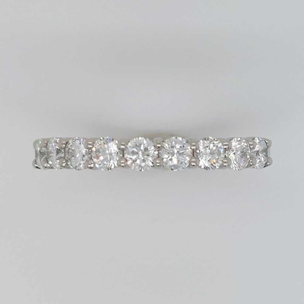 Nine Stone Brilliant Cut Diamond Platinum Half Eternity Ring