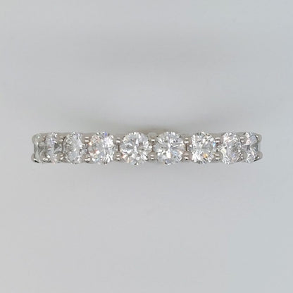 Nine Stone Brilliant Cut Diamond Platinum Half Eternity Ring