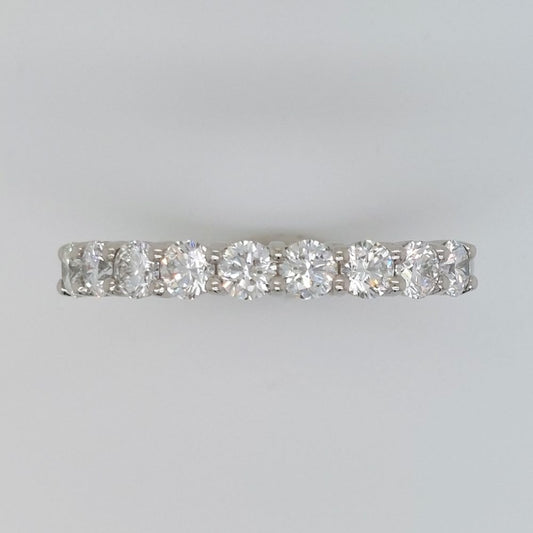 Nine Stone Brilliant Cut Diamond Platinum Half Eternity Ring