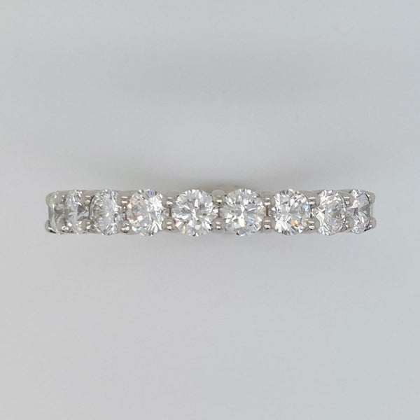 Nine Stone Brilliant Cut Diamond Platinum Half Eternity Ring