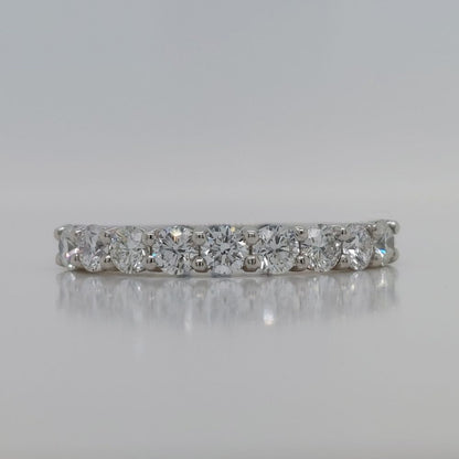 Nine Stone Brilliant Cut Diamond Platinum Half Eternity Ring