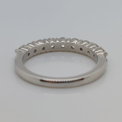Nine Stone Brilliant Cut Diamond Platinum Half Eternity Ring