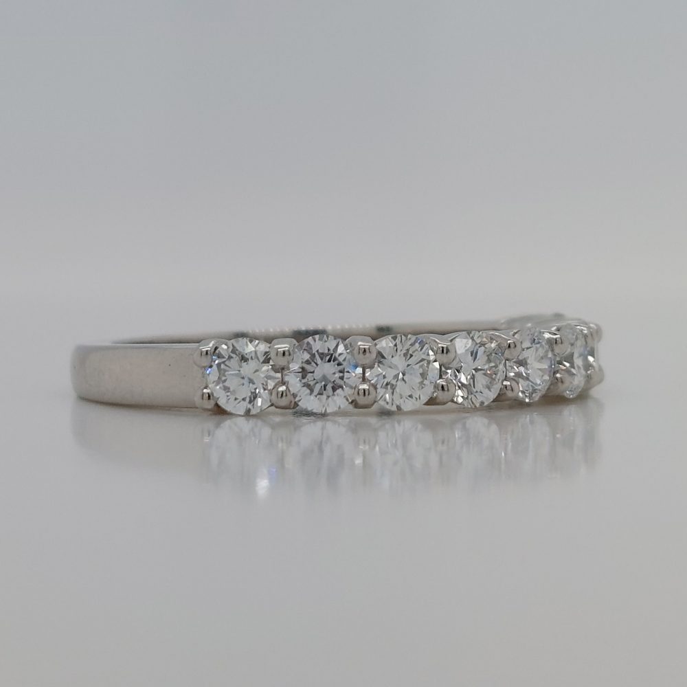 Nine Stone Brilliant Cut Diamond Platinum Half Eternity Ring