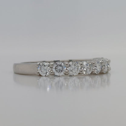 Nine Stone Brilliant Cut Diamond Platinum Half Eternity Ring
