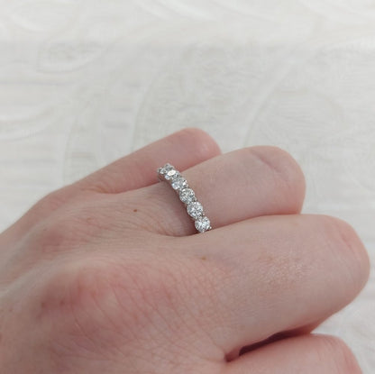 Nine Stone Brilliant Cut Diamond Platinum Half Eternity Ring