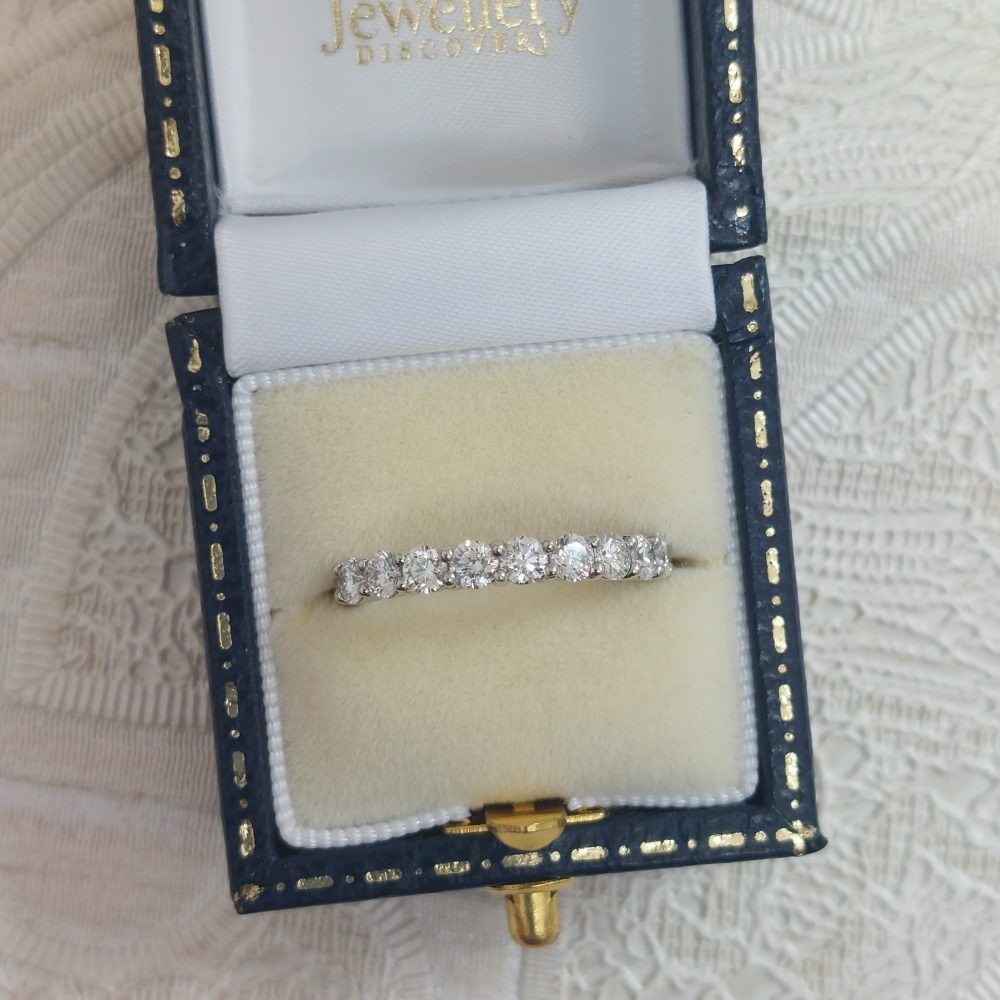 Nine Stone Brilliant Cut Diamond Platinum Half Eternity Ring