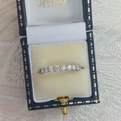 Nine Stone Brilliant Cut Diamond Platinum Half Eternity Ring