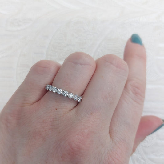 Nine Stone Brilliant Cut Diamond Platinum Half Eternity Ring