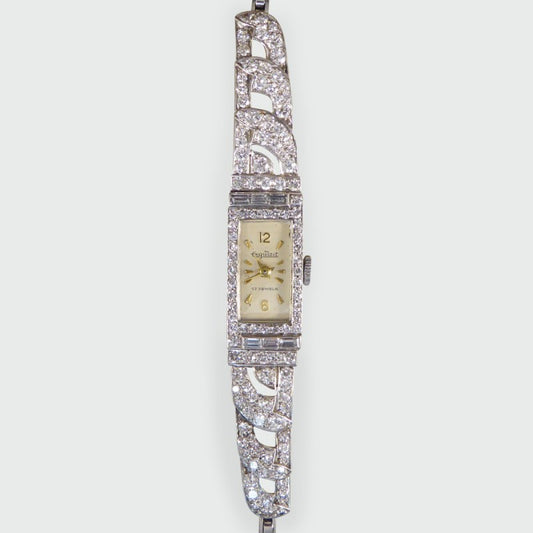 Antique Art Deco Diamond Platinum Exquisite Watch