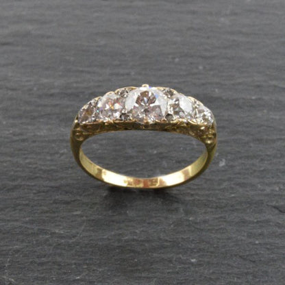 Antique Victorian 2.00ct Five Stone Diamond Ring, 18ct Gold