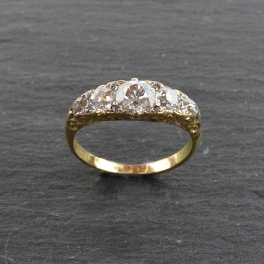 Antique Victorian 2.00ct Five Stone Diamond Ring, 18ct Gold