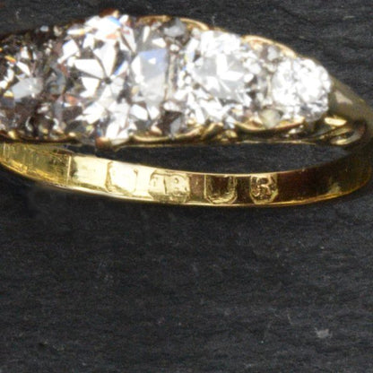Antique Victorian 2.00ct Five Stone Diamond Ring, 18ct Gold
