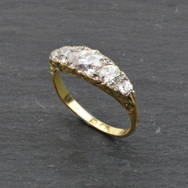 Antique Victorian 2.00ct Five Stone Diamond Ring, 18ct Gold