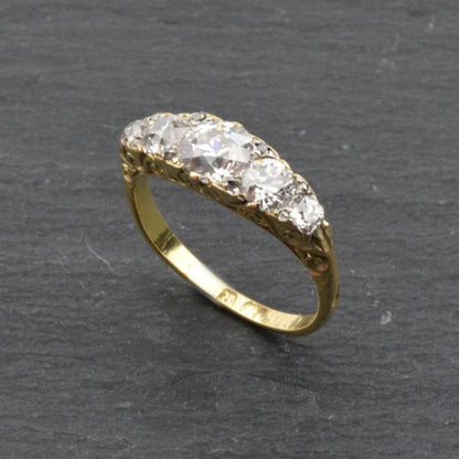Antique Victorian 2.00ct Five Stone Diamond Ring, 18ct Gold