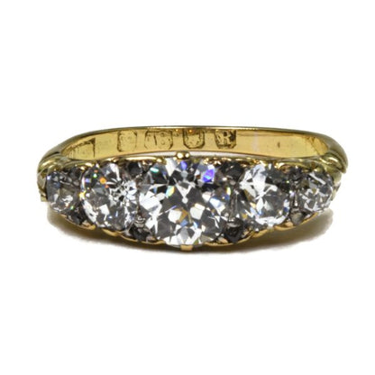 Antique Victorian 2.00ct Five Stone Diamond Ring, 18ct Gold