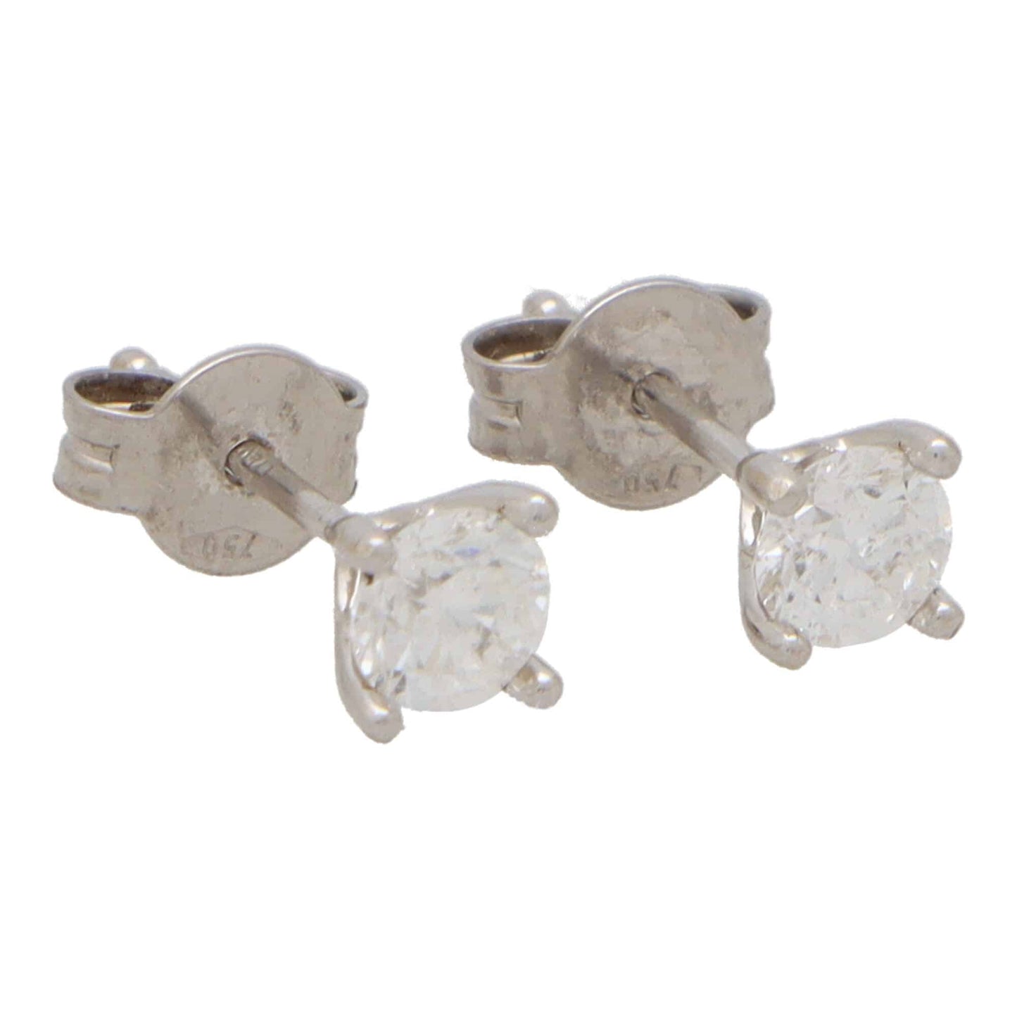 Single Stone Diamond Solitaire Stud Earrings, 0.70 carats