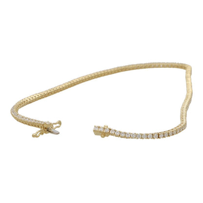 Contemporary 2.18 Carat Diamond Line Bracelet In Yellow Gold