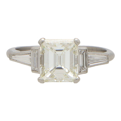 2.20 carat diamond ring set in platinum.