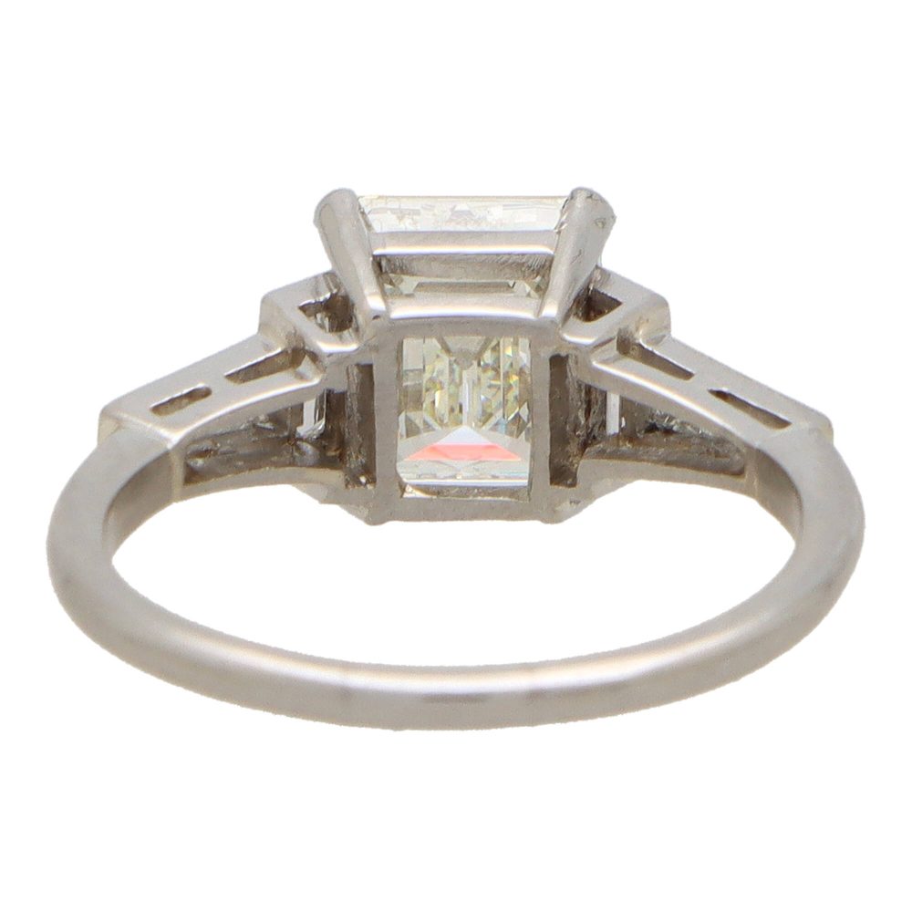2.20 carat diamond ring set in platinum.