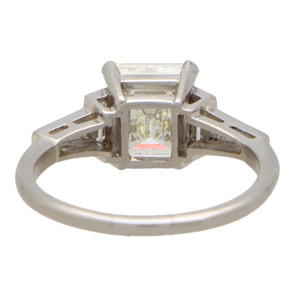 2.20 carat diamond ring set in platinum.