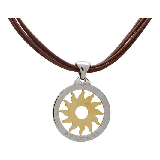 Bvlgari Tondo pendant in stainless steel and yellow gold.