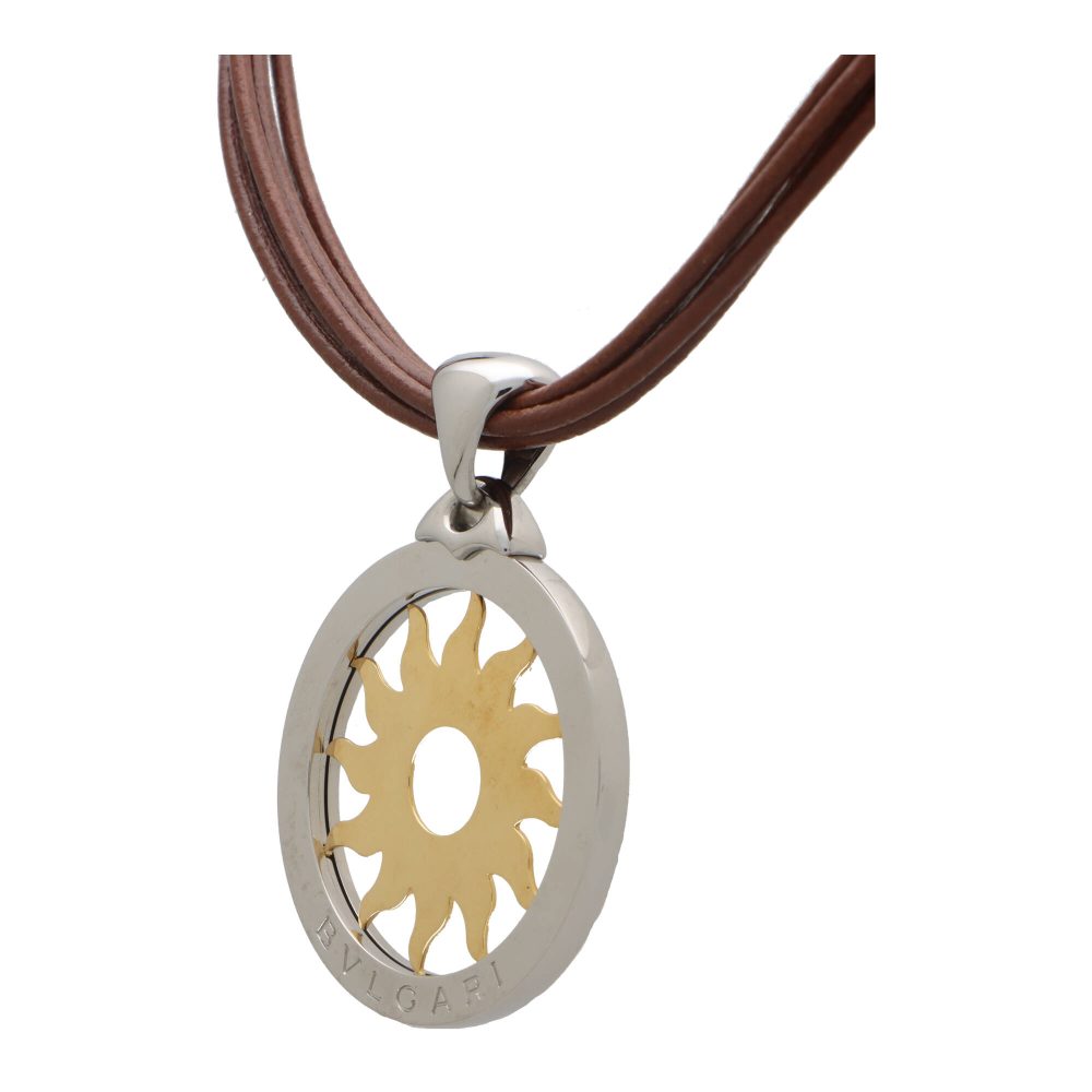 Bvlgari Tondo pendant in stainless steel and yellow gold.